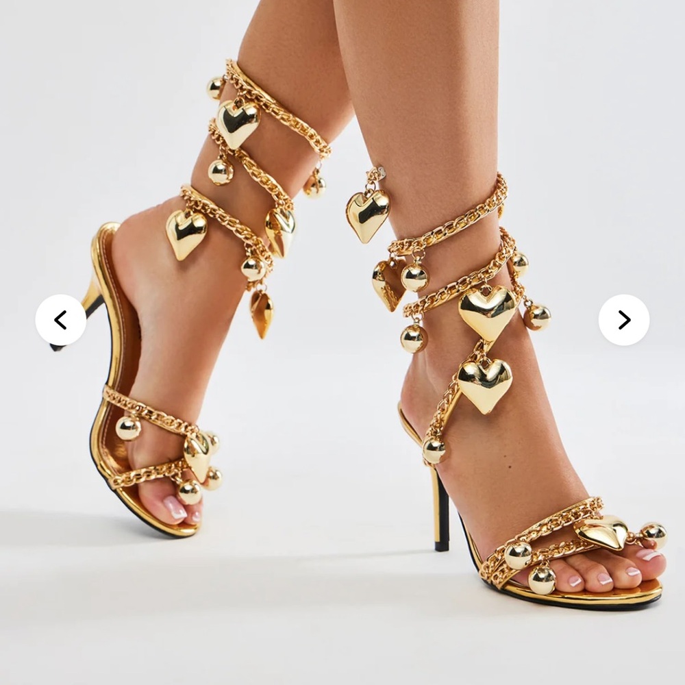 Lost Love Wrap Up Heels - Gold - Picture 3 of 4